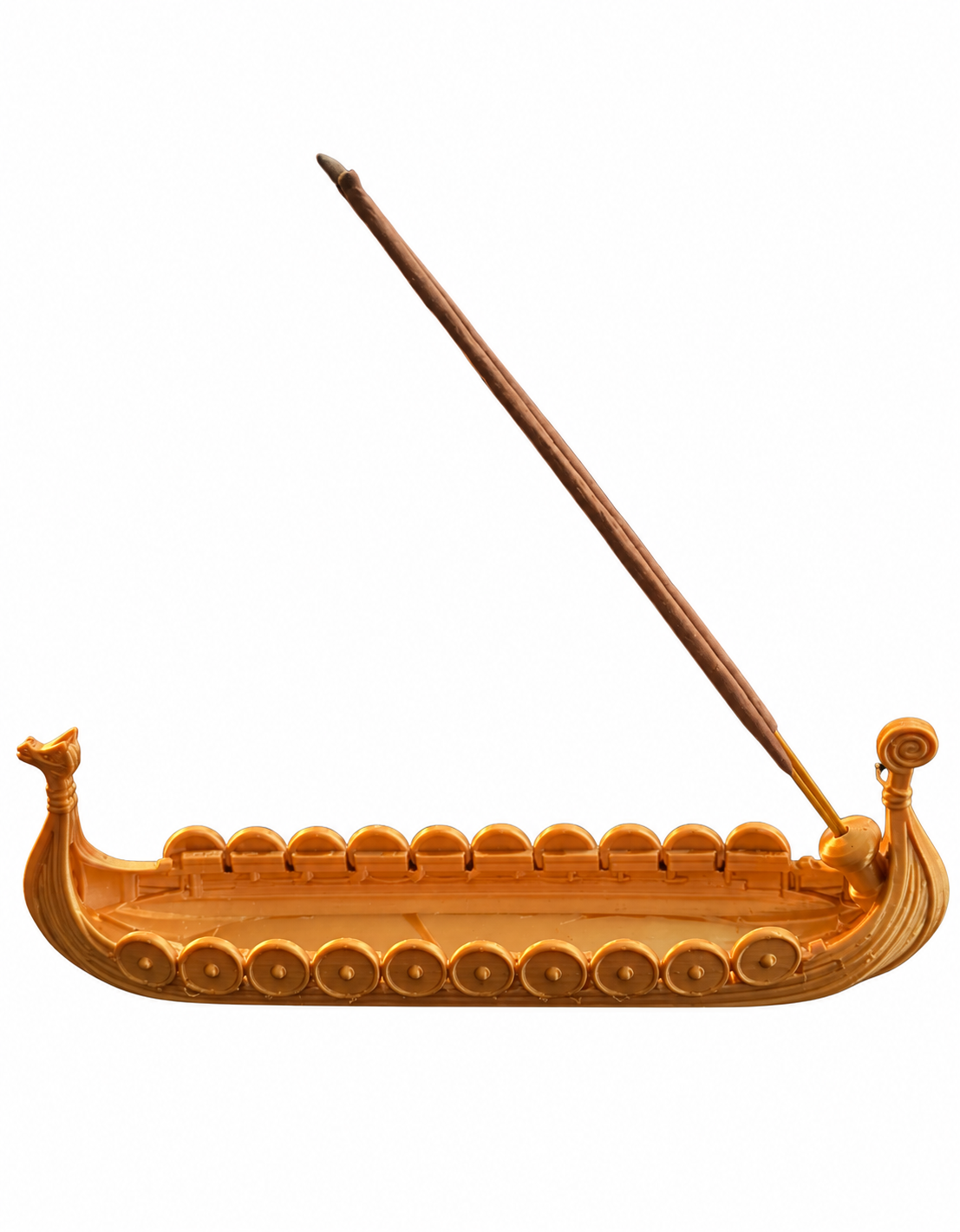 Gold Viking Longboat Incense Holder